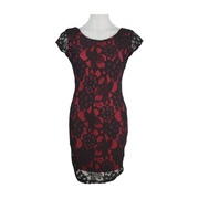 Rinascimento Black Floral Lace Overlay Dress Size S - NEW