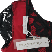 Rinascimento Black Floral Lace Overlay Dress Size S - NEW