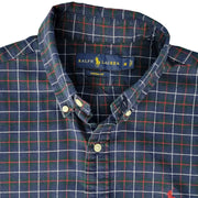 Ralph Lauren Custom Fit Blue Button-Down Plaid Shirt