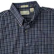 Bill Blass Long Sleeve Plaid Shirt Navy Blue Large