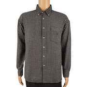DUCK HEAD Button-down Flannel Shirt XL Black/White Front View