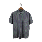 Haggar Clothing Men's Short Sleeve Plaid Shirt Size L