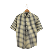 Roundtree & Yorke Plaid Short Sleeve Button-Down Shirt Size M