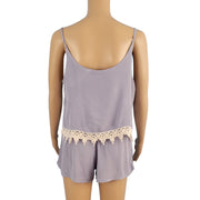 rue 21 Lace Trim Romper Baby Blue Small Back View
