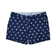 Old Navy Everyday Shorts 5" Size 8 | Front view | Navy blue with all-over floral pattern