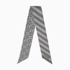 Coach Silk Skinny Scarf / Twilly – Gray Signature Print & Stripe Reversible