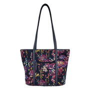 Vera Bradley Midnight Wildflowers Small Trimmed Vera Tote Bag