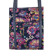 Vera Bradley Midnight Wildflowers Small Trimmed Vera Tote Bag