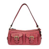 Dooney & Bourke Double Pocket Pink Ostrich Shoulder Bag
