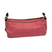 Dooney & Bourke Double Pocket Pink Ostrich Shoulder Bag