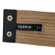 Torrid Black Woven Straw Belt