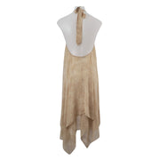Olivaceous Halter Tiered Dress