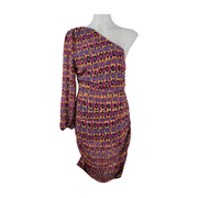 SHEIN One-Shoulder Ruched Printed Mini Dress Size M
