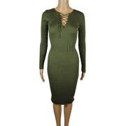 Almost Famous Lace Up Sweater Dress