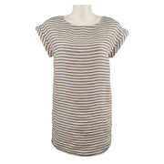 Tahari Linen Shift Striped Dress