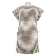 Tahari Linen Shift Striped Dress