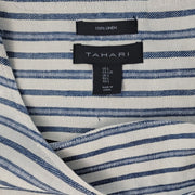 Tahari Linen Shift Striped Dress