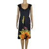 Jessica Simpson Silk Blend Midi Floral Dress Size 2 Black Front View