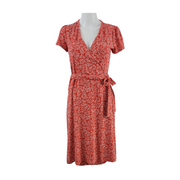 Boden Wrap Dress - Red Leaf Print Size 6