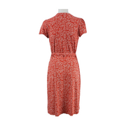 Boden Wrap Dress - Red Leaf Print Size 6