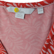 Boden Wrap Dress - Red Leaf Print Size 6