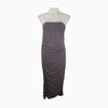 Love 21 Strapless Ruched Midi Dress – Charcoal Gray – Size M