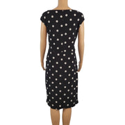 Ralph Lauren Sheath Polka Dot Cap Sleeve Dress Size 10 Back View