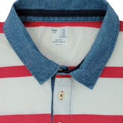 Gap Men Slim Fit Denim Collar Polo Shirt XXL 