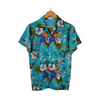 V.H.O Men's Hawaiian Shirt Blue Parrot Size S Front view