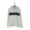 Old Navy Men's Full-Zip Hoodie – White with Navy Stripe Size XL