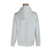 Old Navy Men's Full-Zip Hoodie – White with Navy Stripe Size XL