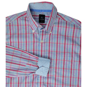 Tailorbyrd Red Multi Gingham Button Down Shirt