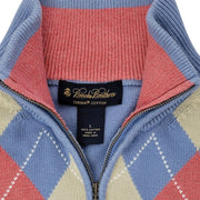Brooks Brothers Half Zip Supima Cotton Argyle Sweater