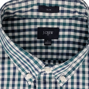 J. Crew Slim Washed Shirt Green Plaid Sz L