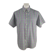 Haggar Clothing Short Sleeve Plaid Shirt Size L