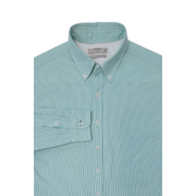 Mango Man Men's Seersucker Cotton Shirt Slim Fit Size S, Mint Green color showing single-button barrel cuffs.