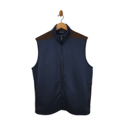 Cremieux Men’s Quilted Vest with Faux Suede Shoulder Patches Size L
