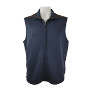 Cremieux Men’s Quilted Vest with Faux Suede Shoulder Patches Size L