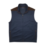 Cremieux Men’s Quilted Vest with Faux Suede Shoulder Patches Size L