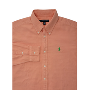 Ralph Lauren Blue Label Men’s Button-Down Shirt - Orange, Gingham-Lined - Size L