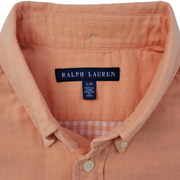 Ralph Lauren Blue Label Men’s Button-Down Shirt - Orange, Gingham-Lined - Size L