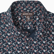 Michael Kors Men's Floral Print Slim Fit Stretch Button-Down Shirt – Size M