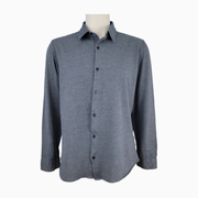 DKNY Men's Knit Cotton Long Sleeve Button-Front Shirt – Size XL