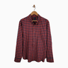 J.Crew Men's Lightweight Flannel Shirt – Red & Navy Plaid – XL