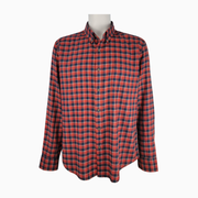 J.Crew Men's Lightweight Flannel Shirt – Red & Navy Plaid – XL