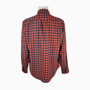 J.Crew Men's Lightweight Flannel Shirt – Red & Navy Plaid – XL