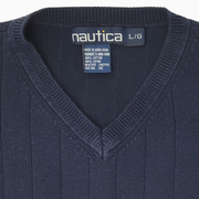 Nautica Vintage 90s Sweater Vest – Navy Blue – Size L