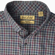 Gold Label Roundtree & Yorke Gray Plaid Button-Down Shirt – Size LT