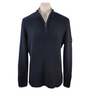 DKNY Jeans Men's Quarter Zip Ribbed Pullover Sweater Size XL Front View