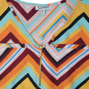 Mileage Women's Chevron Print Roll-Tab Blouse Size 1X